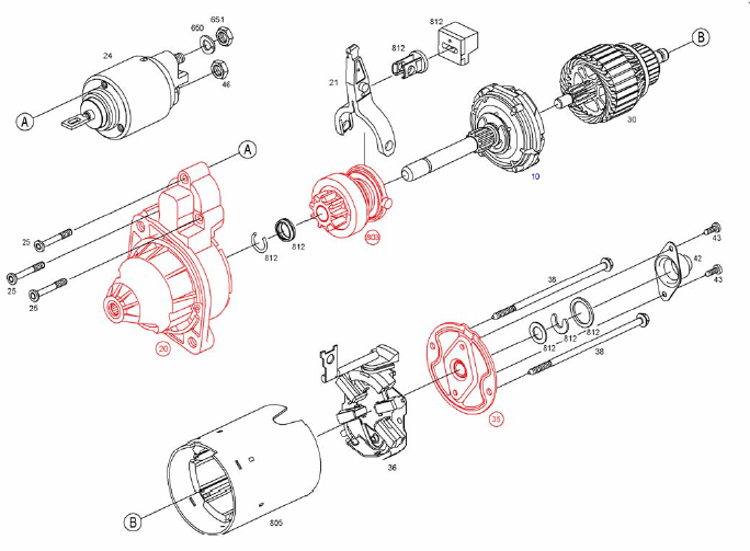 ALTERNATORSSTARTERS 1005001808 BOSCHSTATOR HOUSING WITH