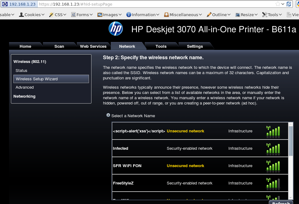Steeve Barbeau's blog XSS on HP printer web interface