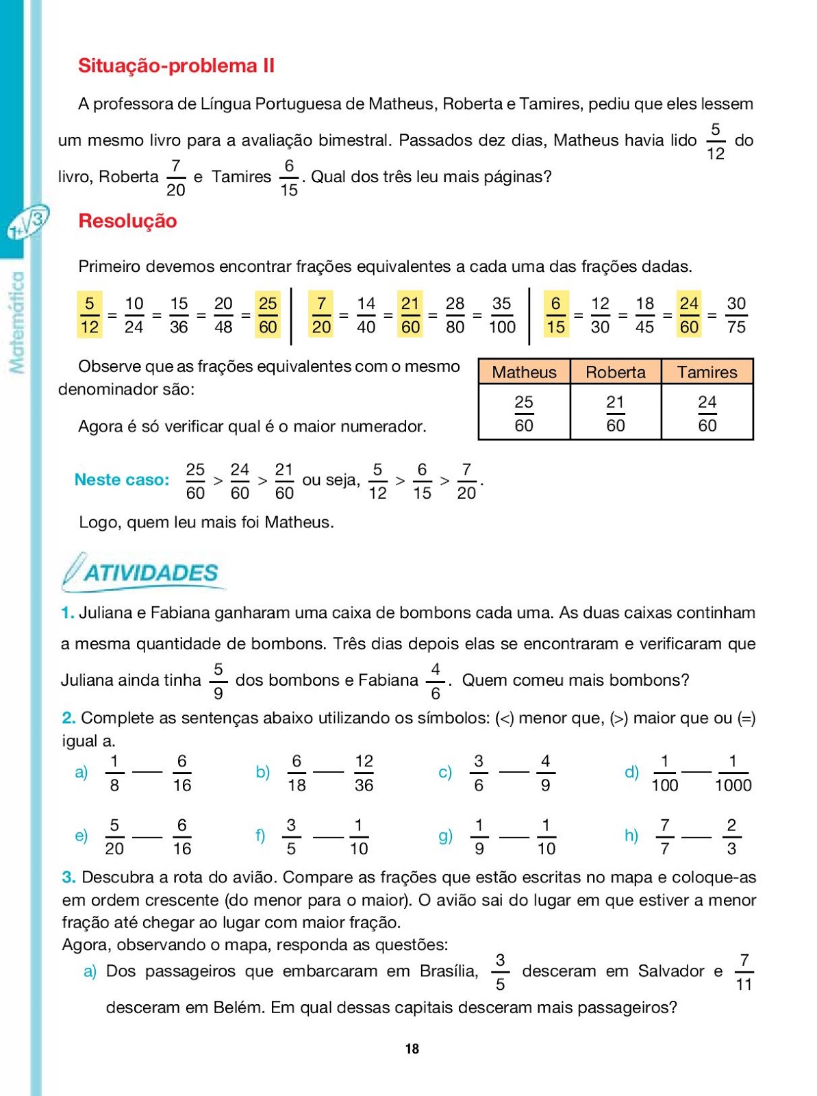 Exercícios 6 º ano-Matemática-Frações, PDF, Fração (Matemática)