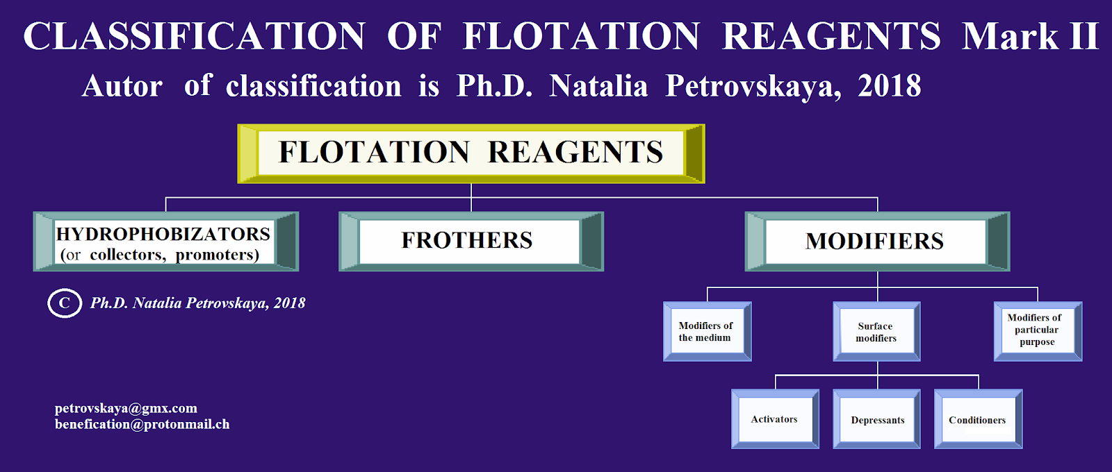 Ph.D. Natalia Petrovskaya CLASSIFICATION OF FLOTATION REAGENTS Mark II