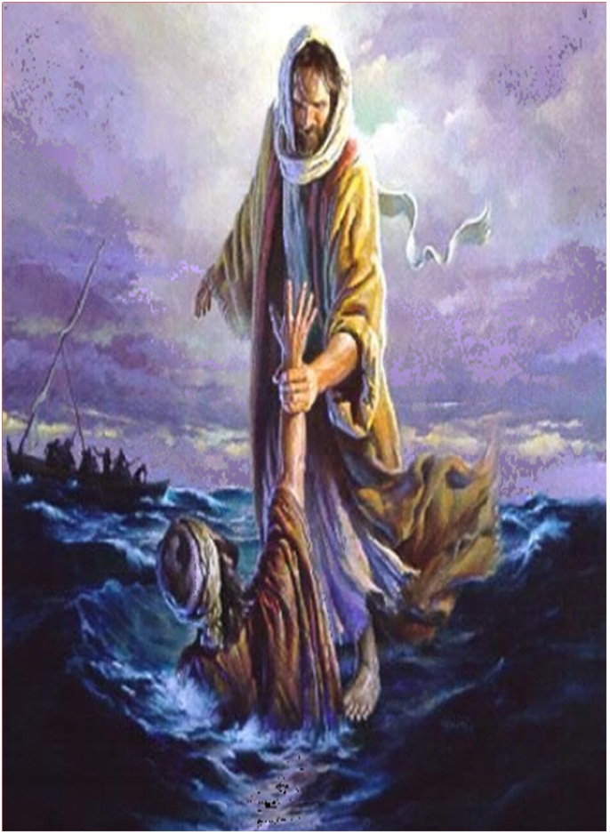 Jesus e Pedro Caminhando sob o