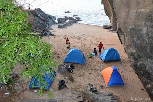 Camping site on private and lonely sea beach