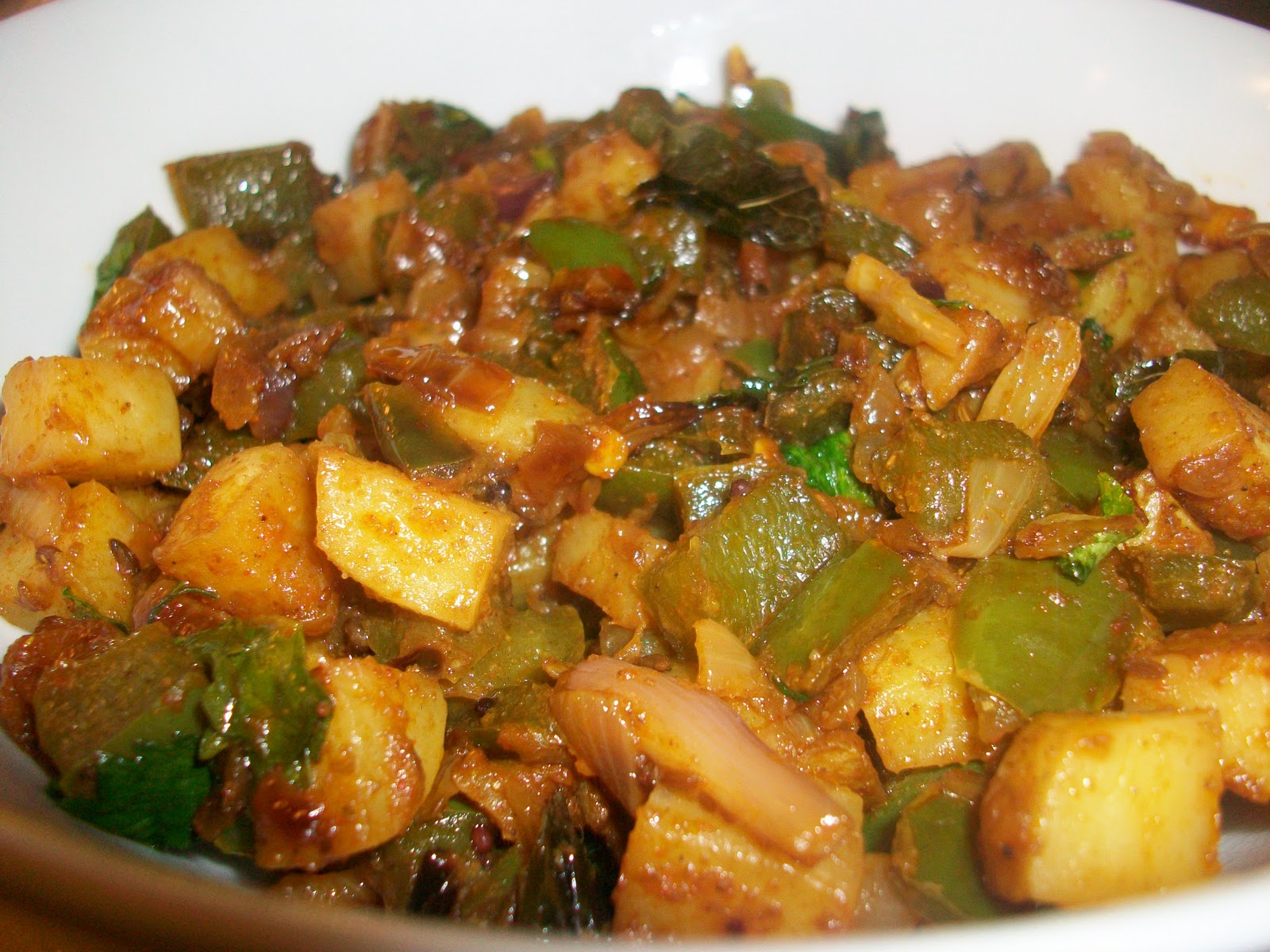 Spicy Treats Aloo Capsicum Curry/ Potato Capsicum curry
