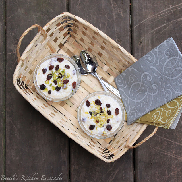 Beetle's Kitchen Escapades Rum Raisin Rice Pudding
