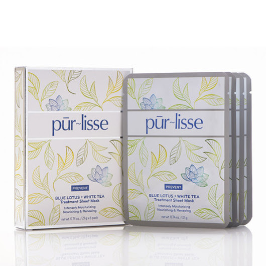 Skin Care: Purlisse Blue Lotus + White Tea Sheet mask