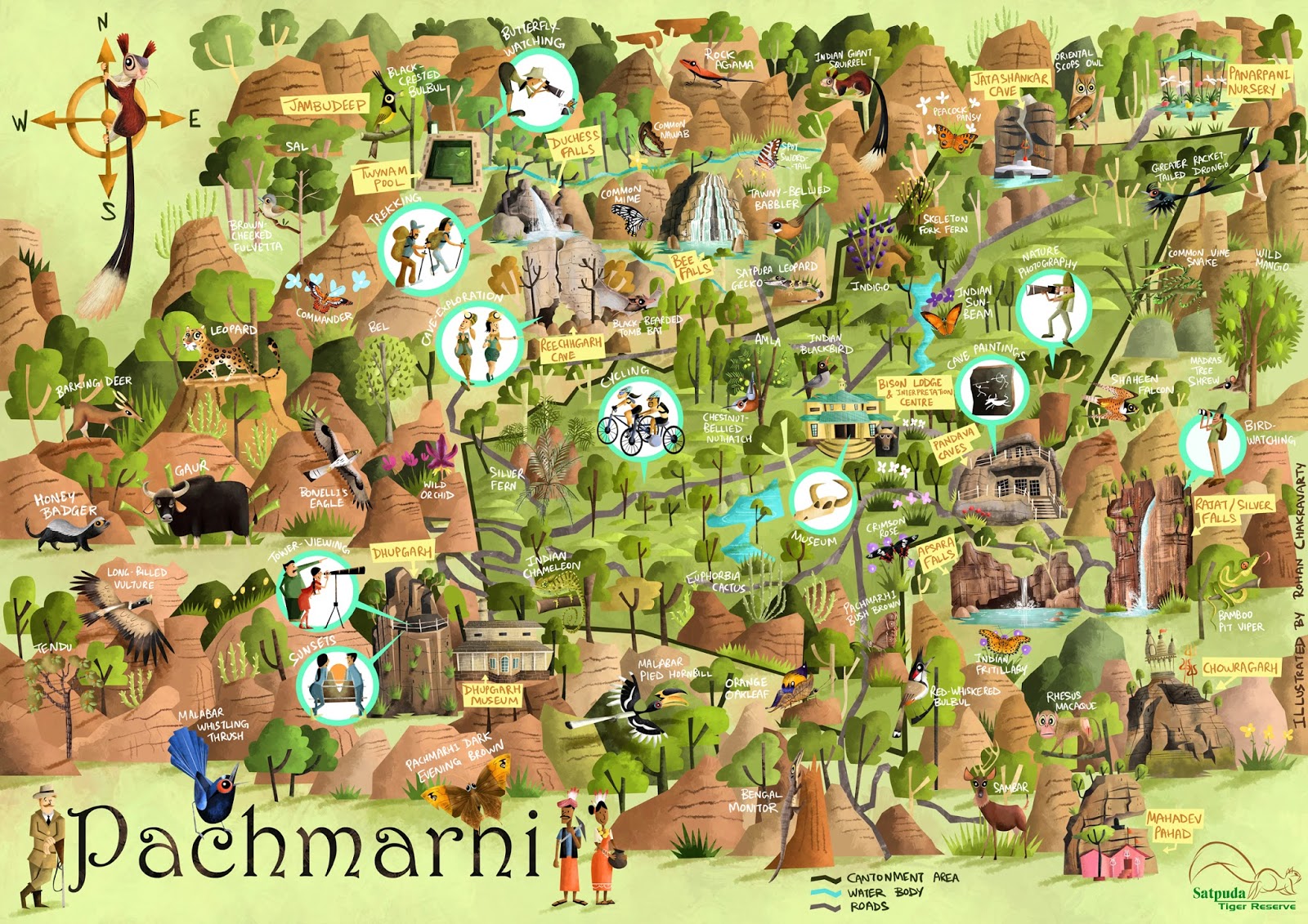 tourist map of pachmarhi