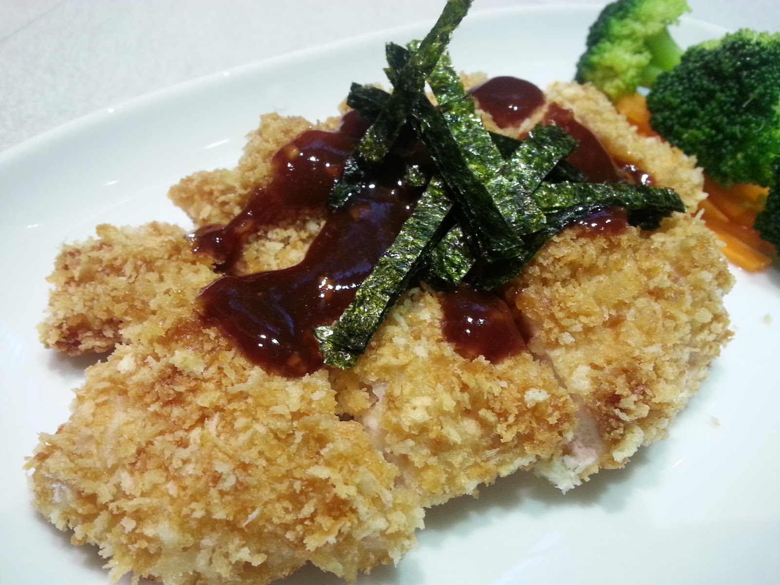 Baked Chicken Katsu with Sauce