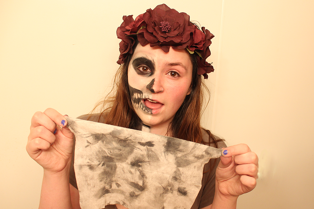 HallowCleanFaceOff Skeleton Halloween Makeup Look with Neutrogena