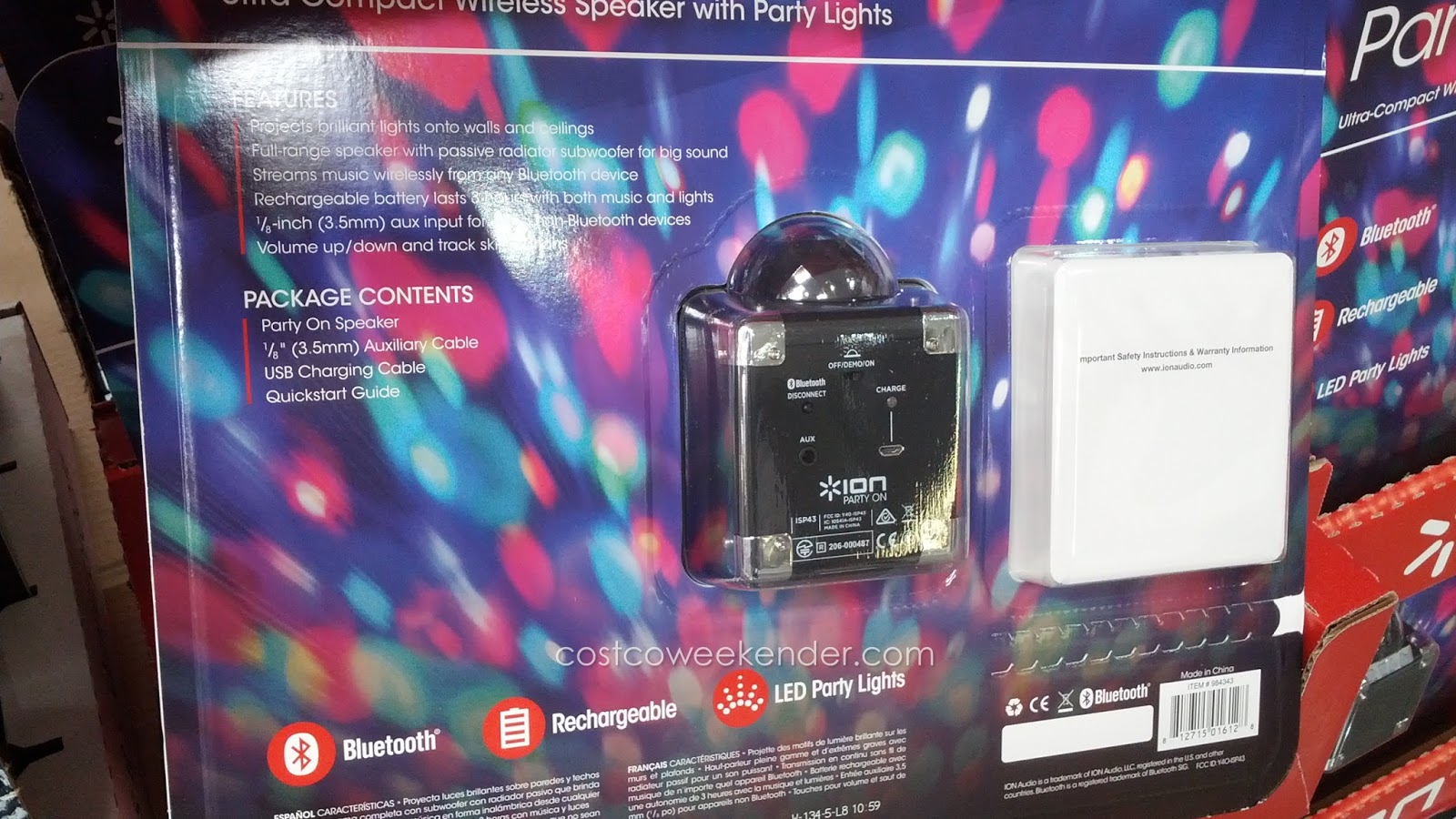 Ion Party On Compact Wireless Bluetooth Speaker With Lights Ion Party On Compact Wireless Bluetooth Speaker With Lights Connects Via