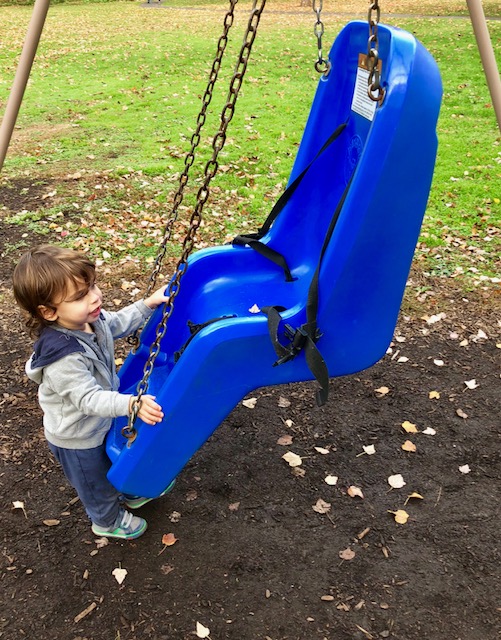 Love That Max The big blue swing in the park