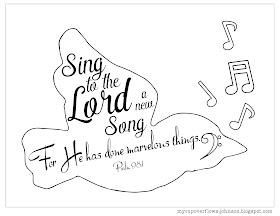free inspirational Bible verse coloring pages Psalm 98:1