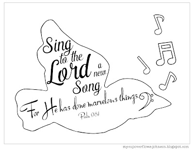 free inspirational Bible verse coloring pages Psalm 98:1