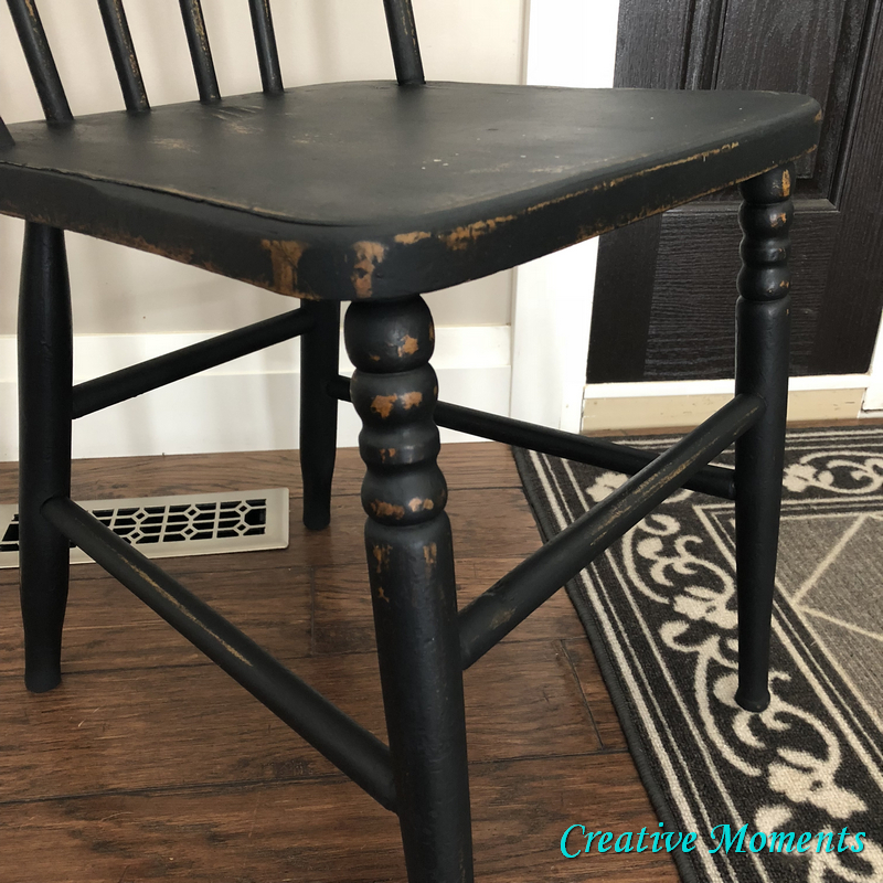 Pitch Black Antique Chair