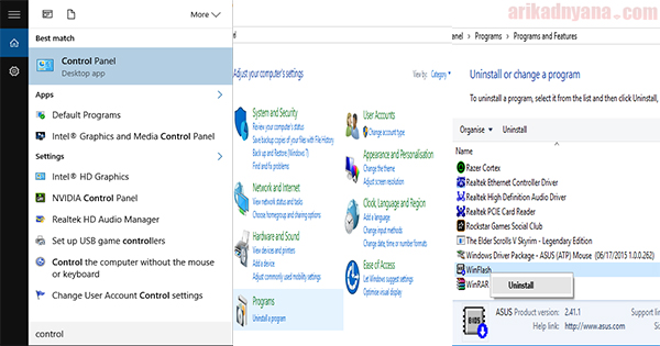 Cara Uninstall Aplikasi Windows XP/7/8/10 Melalui Control Panel