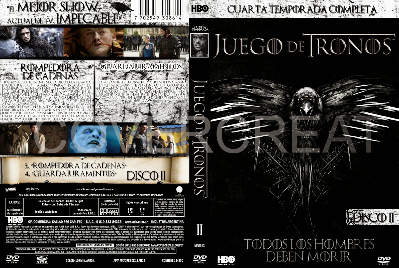 COVERCARATULAS DE DVD CD COVERCREATORS JUEGO DE TRONOS (CUARTA COVERCARATULAS DE DVD CD COVERCREATORS JUEGO DE TRONOS (CUARTA