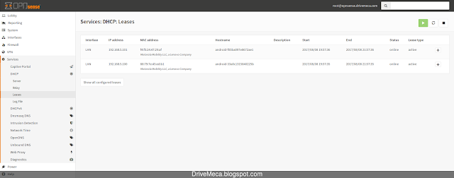 Verificamos asignaciones de ip por el menu Leases de OPNsense DHCP server Verificamos asignaciones de ip por el menu Leases de OPNsense DHCP server