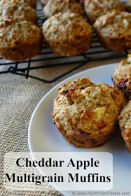 Cheddar Apple Soaked MultiGrain Muffins | Farm Fresh Feasts