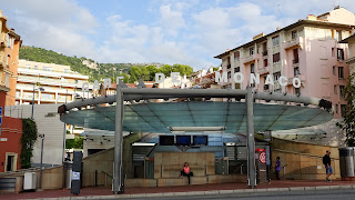 Train station entrance on the top of the hill