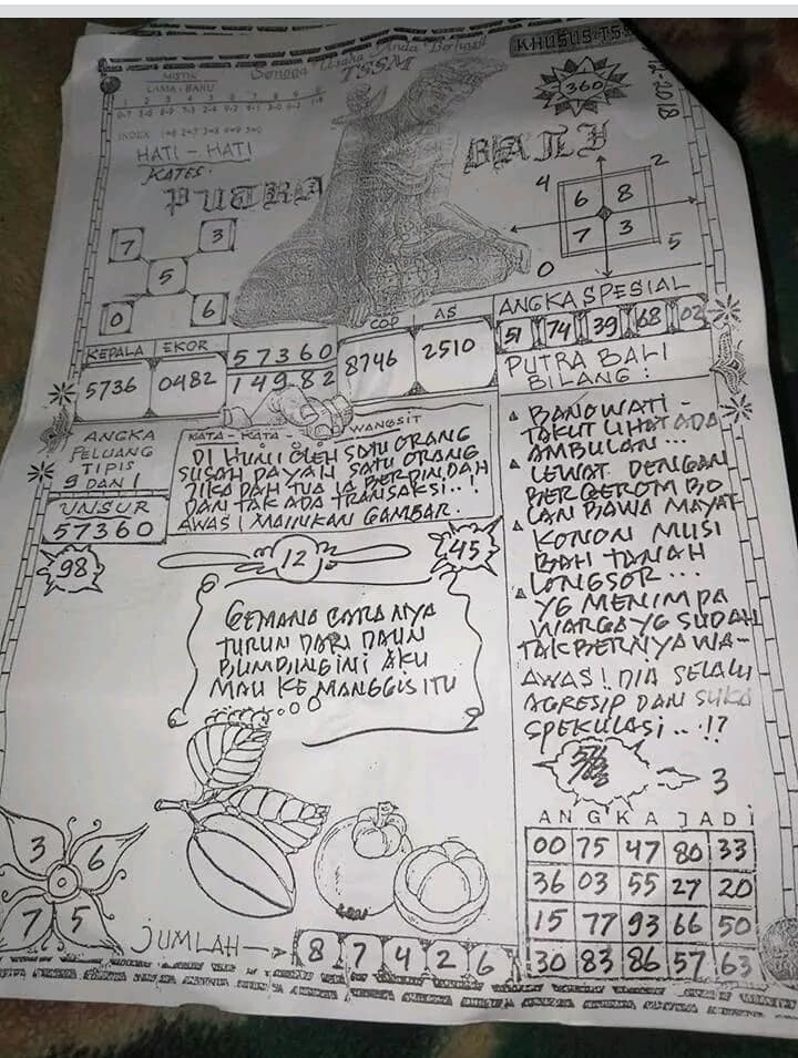 Gambar Syair Jawa Sgp Asli Senin 3 12 2018 Okekode