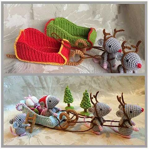 Como hacer ratoncitos amigurumis navideños a crochet