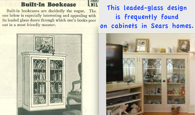 Sears leaded-glass-front design book cases in Sears Elmhurst 827 Green Lane, Secane, PA