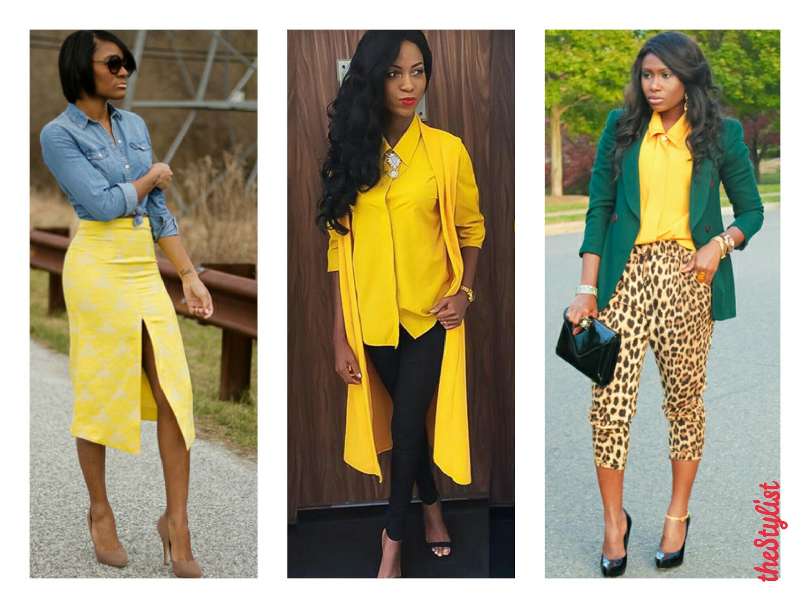 yellow work outfit