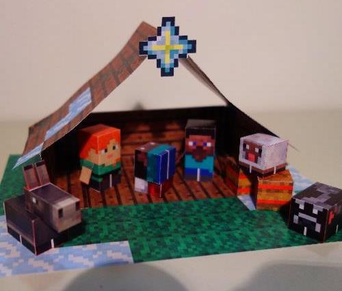 PAPERMAU: Minecraft - Mini House Paper Model With Furniture - by