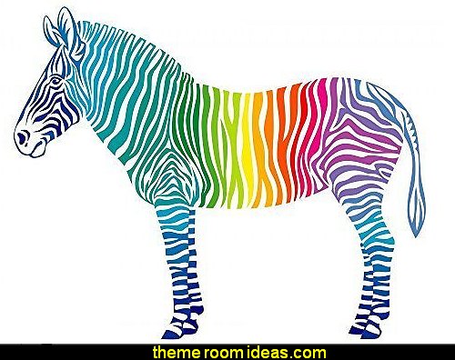 Rainbow Zebra Peel and Stick Fabric Wall Sticker Rainbow Zebra Peel and Stick Fabric Wall Sticker