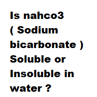 nahco3 in water