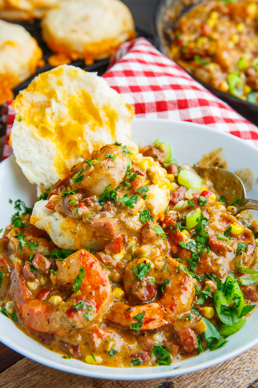 Cajun Biscuits and Shrimp and Andouille Gravy Cajun Biscuits and Shrimp and Andouille Gravy
