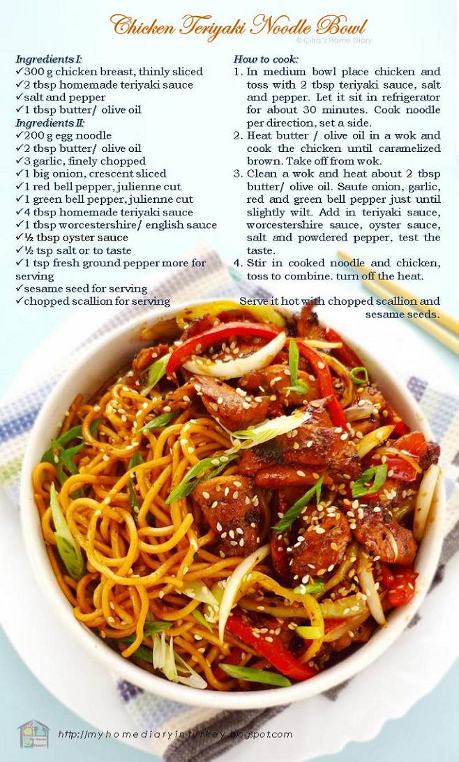 Chicken/ beef teriyaki noodle bowl with homemade teriyaki sauce | Çitra's Home Diary