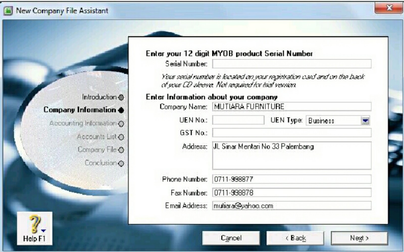 Membuka MYOB V18 Dan Cara Membuat Data Perusahaan Secara