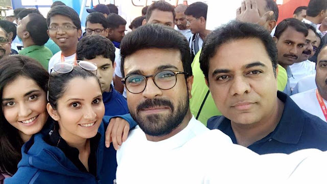 Ramcharan, KTR, Sania mirza, rashi khanna at 10k run Ramcharan, KTR, Sania mirza, rashi khanna at 10k run