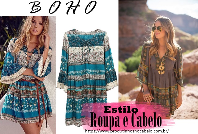 Estilo Boho Roupa e Cabelo