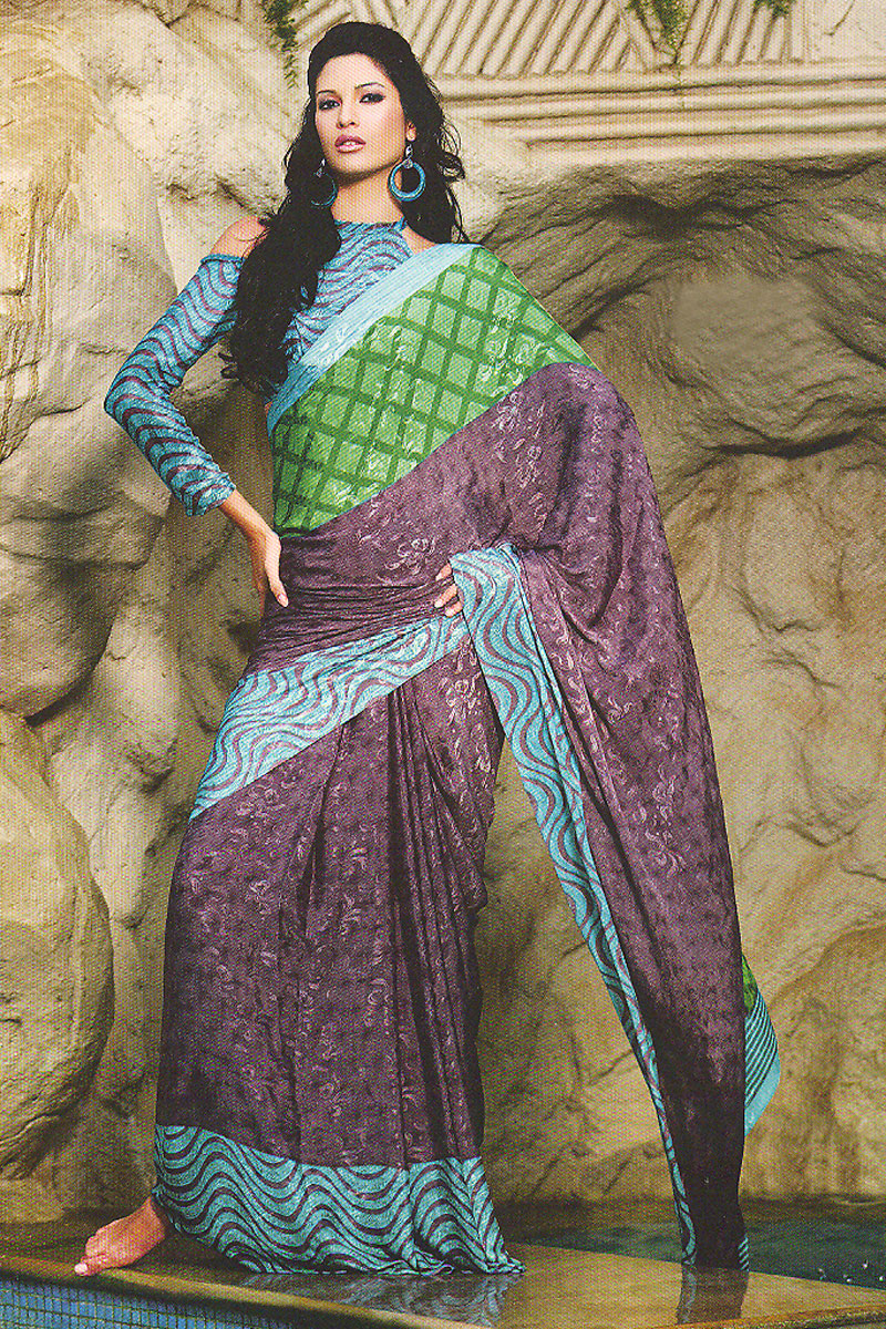 party wear saree pattern