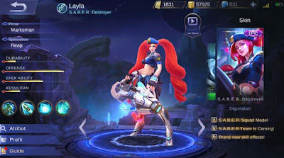 Cara Mendapatkan Skin Epic Layla SABER Destroyer
