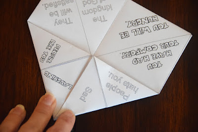 Beatitudes cootie catcher or fortune teller