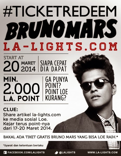 Konser Bruno Mars Dapat Tiket Gratis Dari La-Lights