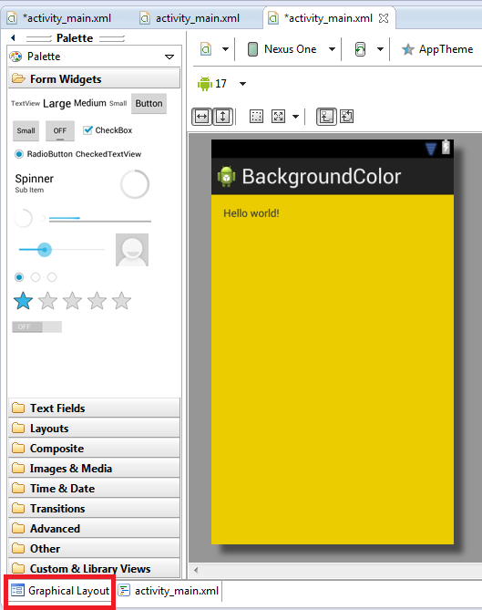 How to change Background Color in Android