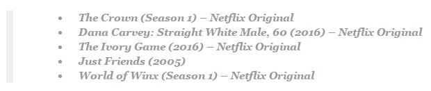 Netflix November 2016