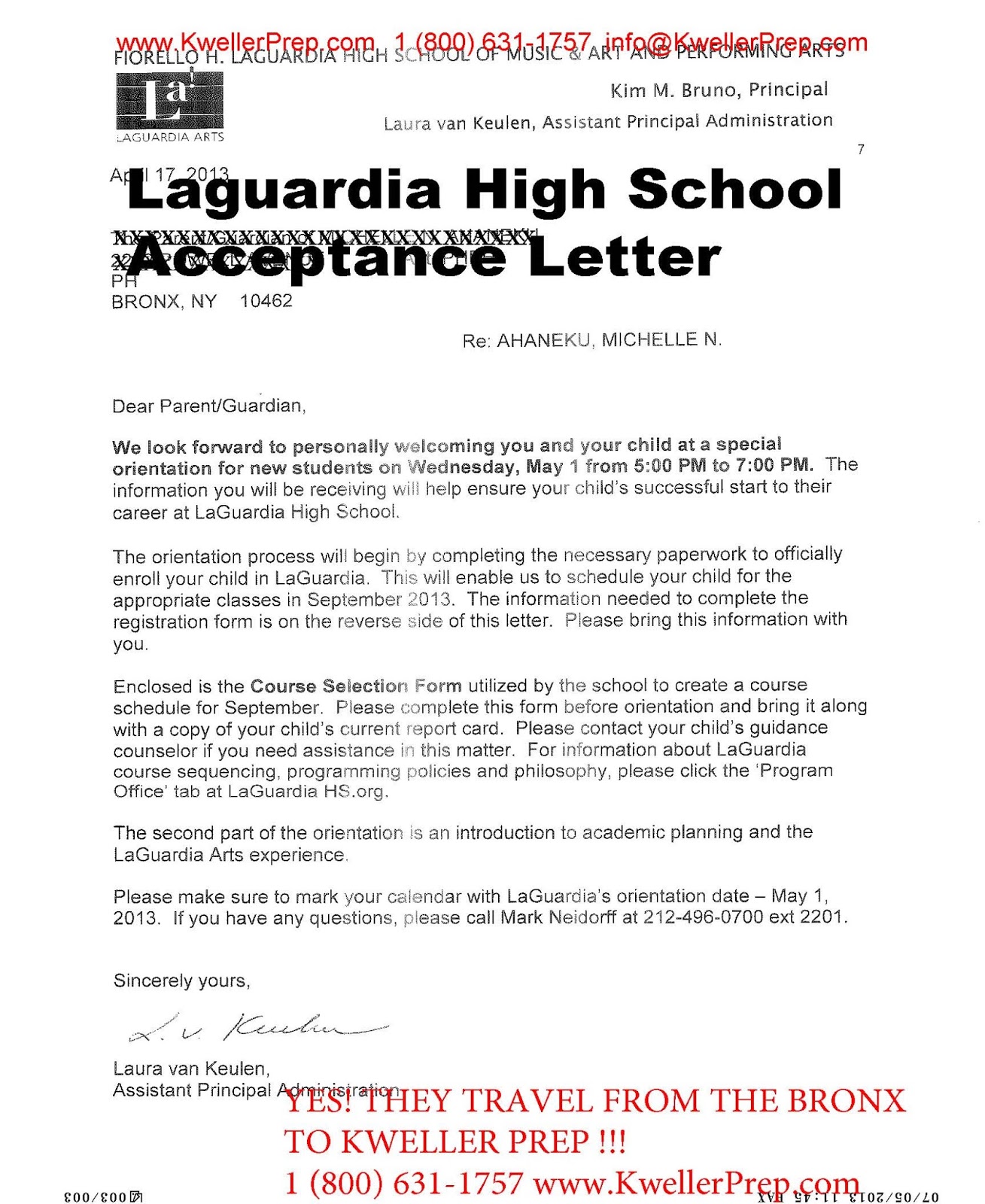 how to write an acceptance letter for school