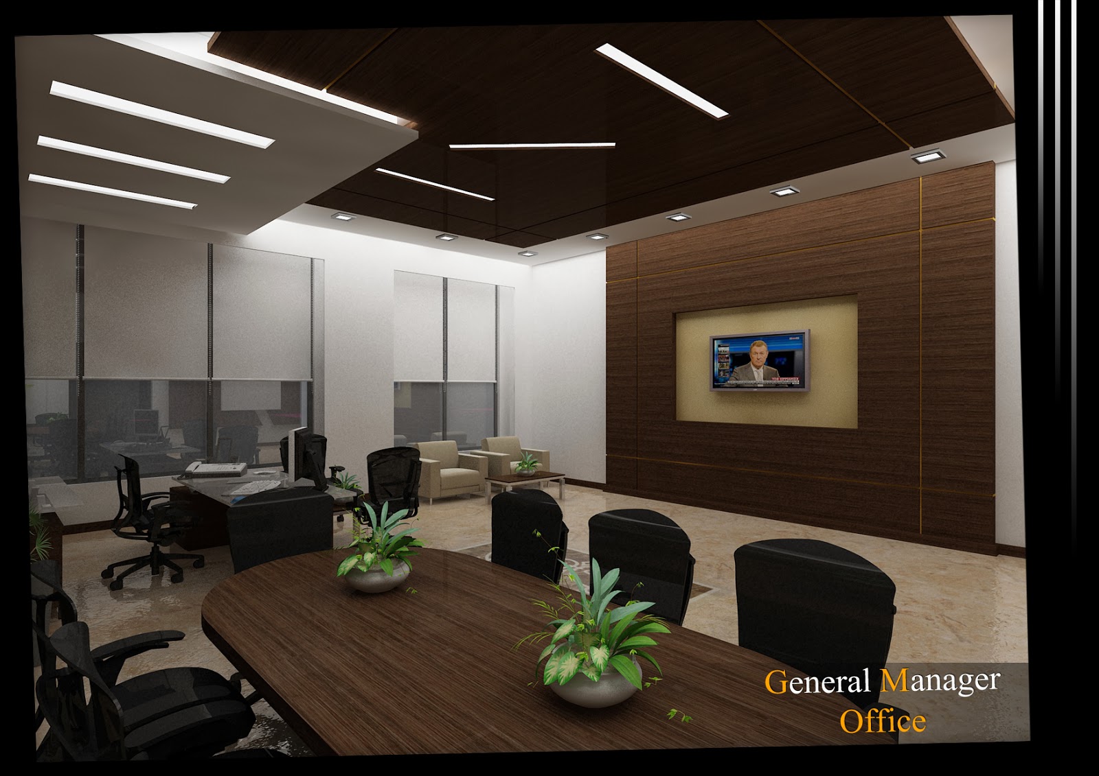 Arch.Michael Boules Interior Design For General Manager Office Qatar