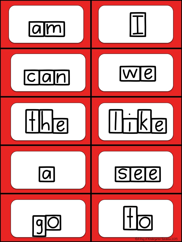 A Ray of Kindergarten Sunshine: Sight Word Program now in TpT!