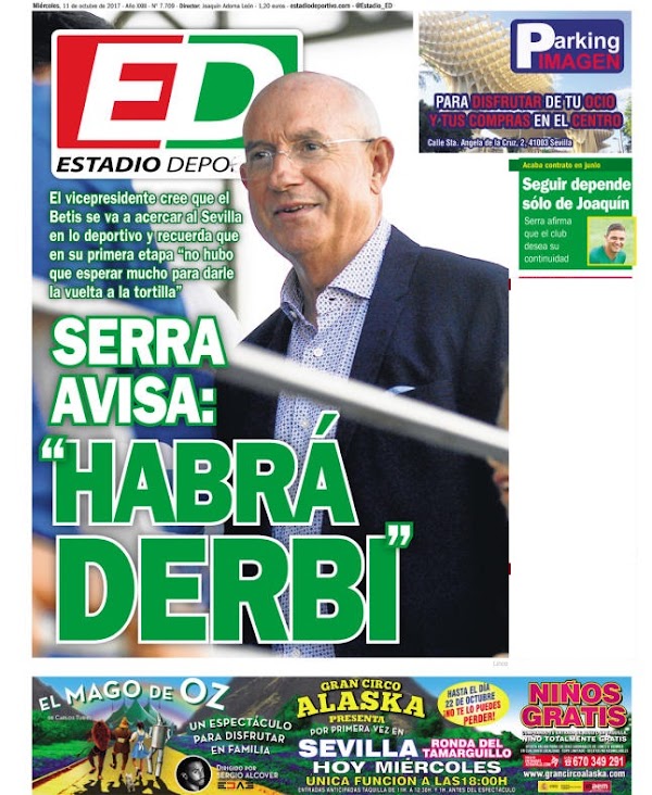 Betis, Estadio Deportivo: "Serra avisa: "Habrá derbi"
