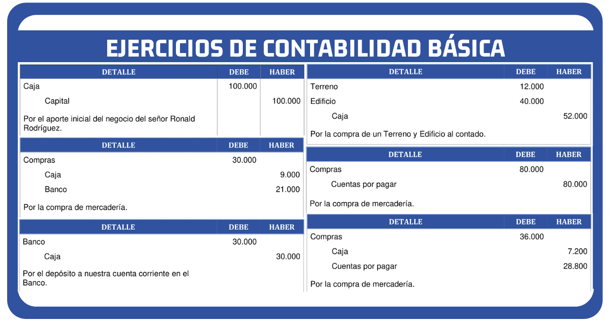 profundizar Laos En general 21 Ejercicios de Contabilidad Básica Resueltos GRATIS | Contador Profesional