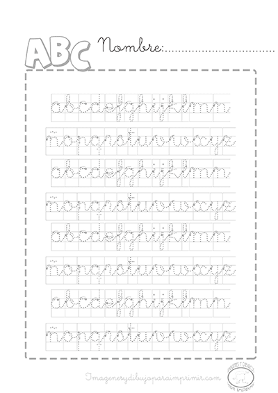 Caligrafia de abecedarios para imprimir | Imagenes y dibujos para imprimir