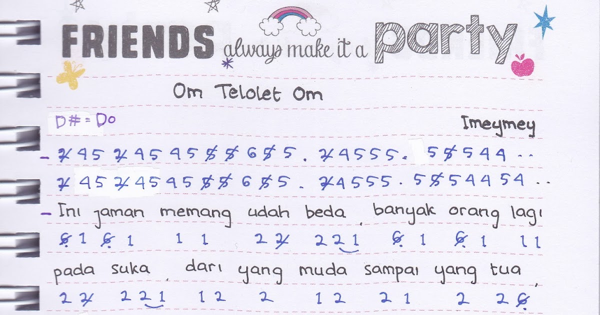 Kumpulan Tangga Nada Dan Not Angka Terlengkap Not Angka Imeymey Om Telolet Om