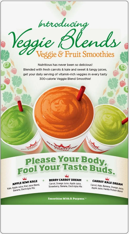 Veggie Blends Smoothies at Smoothie King Review and 5 $10 Gift Card Giveaway Ends 4/6
