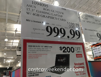Deal for the Asus ROG GL752VW Laptop Computer at Costco
