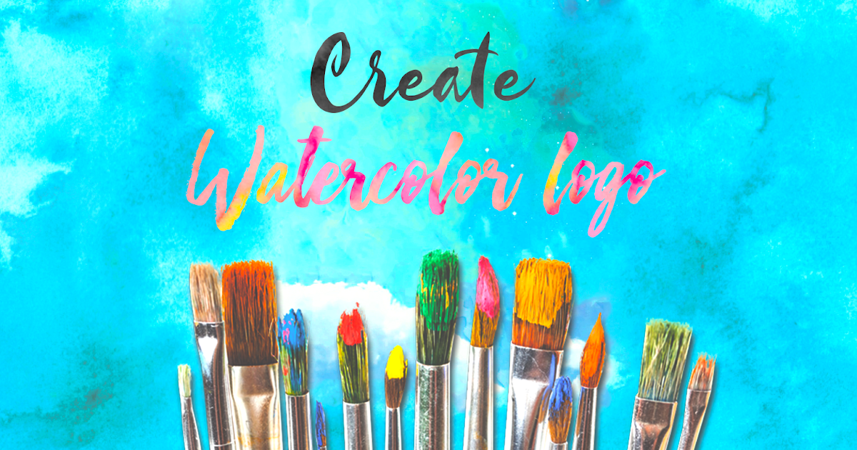 how to make watercolor texture logo Easily. techfist